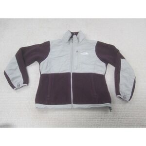 The North Face Jacket Womens XS Purple Gray Full Zip Fleece Nylon Overlay Hiking